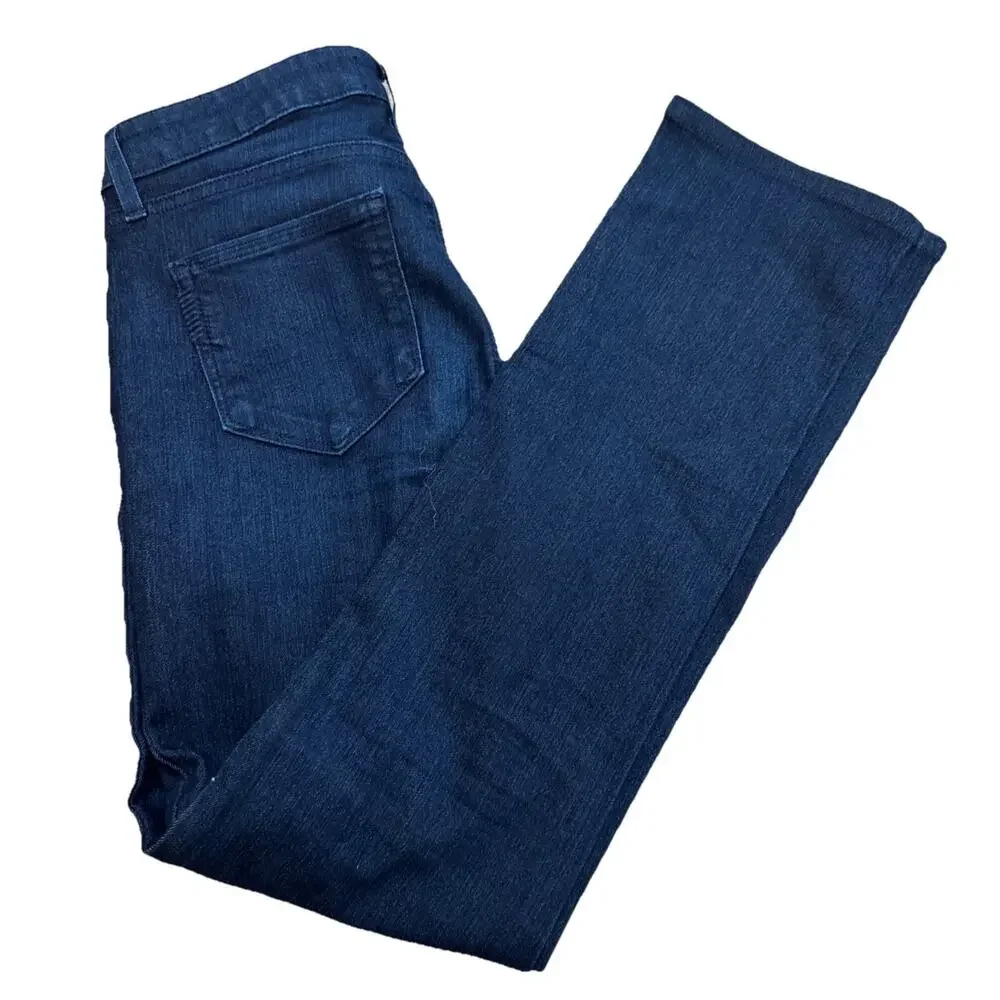 PAIGE Skyline‎ Straight Jeans Dark Indigo Blue Stretch Denim Womens 28